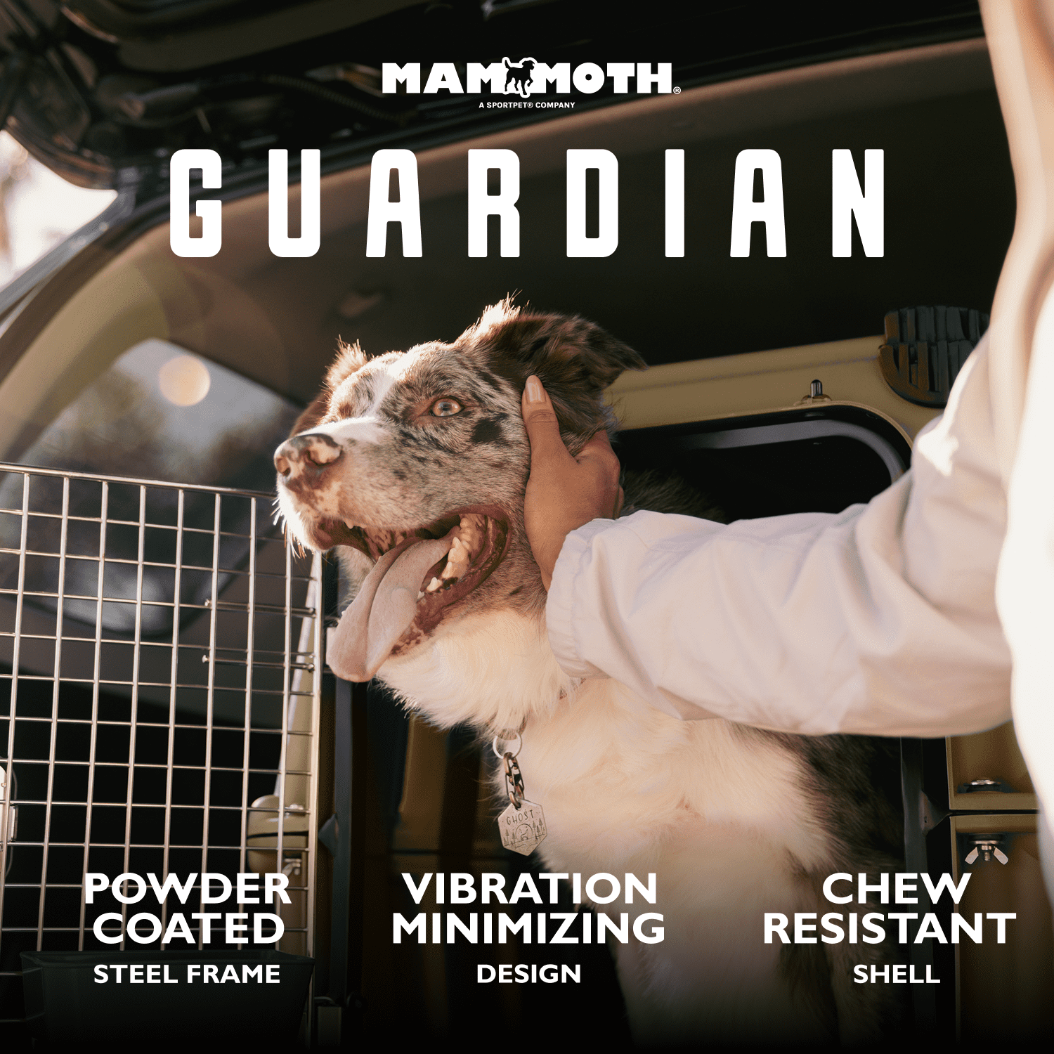 Mammoth Guardian Strong and Durable 36 inch Plastic Dog Kennel, Tan