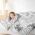 thumbnail image 4 of Manfei Modern Leopard Bowtie 7-Piece Twin Bedding,Geometric Retro Bedding Comforter Set,Light Gray Reversible, 4 of 7