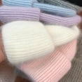 thumbnail image 3 of SikaFu Cross -Border Angola Rabbit Mao Mao Warm Pure Color Light Board Autumn And Winter Various Candy Candy Color Striped Capsule Hat Women, 3 of 9