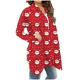 thumbnail image 6 of Fmbrln Christmas Cardigan Sweaters for Women Fashion Christmas Print Long Sleeve Open Front Cardigan Comfy Soft Fleece Lined Cardigan Coat, 6 of 8
