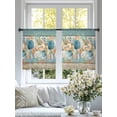 thumbnail image 4 of Teal Blue Brown Beach Coastal Sheer Curtains 54 Inch Length 2 Panels Set Window Treatments, Nautical Shell Starfish Coral Summer Rod Pocket Semi Curtains for Living Room/Bedroom/Kitchen, 104"W x 54"L, 4 of 7