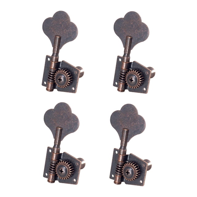 TISHITA 4 Open Bass Tuning Pegs Electric Bass Tuning Pegs Machine Heads Knobs Metal Bass 4R Red Bronze