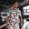 thumbnail image 3 of Wukai Color Balls Print Men's Short-Sleeved Mesh T-Shirt,Quick-Dry Short Sleeve Workout T-Shirt-Medium, 3 of 8