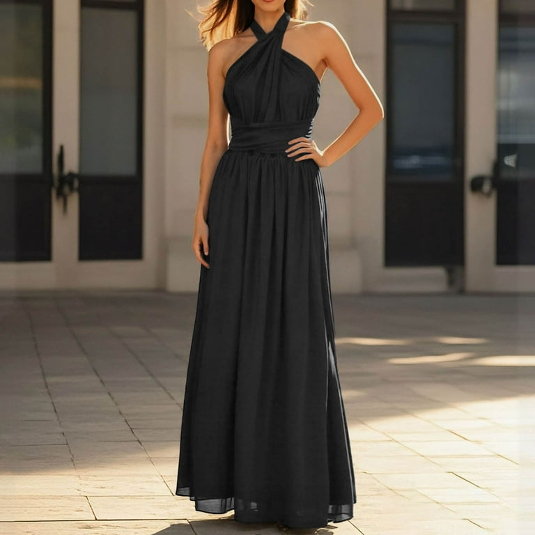 Elegant Dresses for Women Wedding Guest Dresses for Women Dress With  Bandeau Bridesmaid Dress Way Dress Long Plus Size Convertible Wrap Dress -  Walmart.com