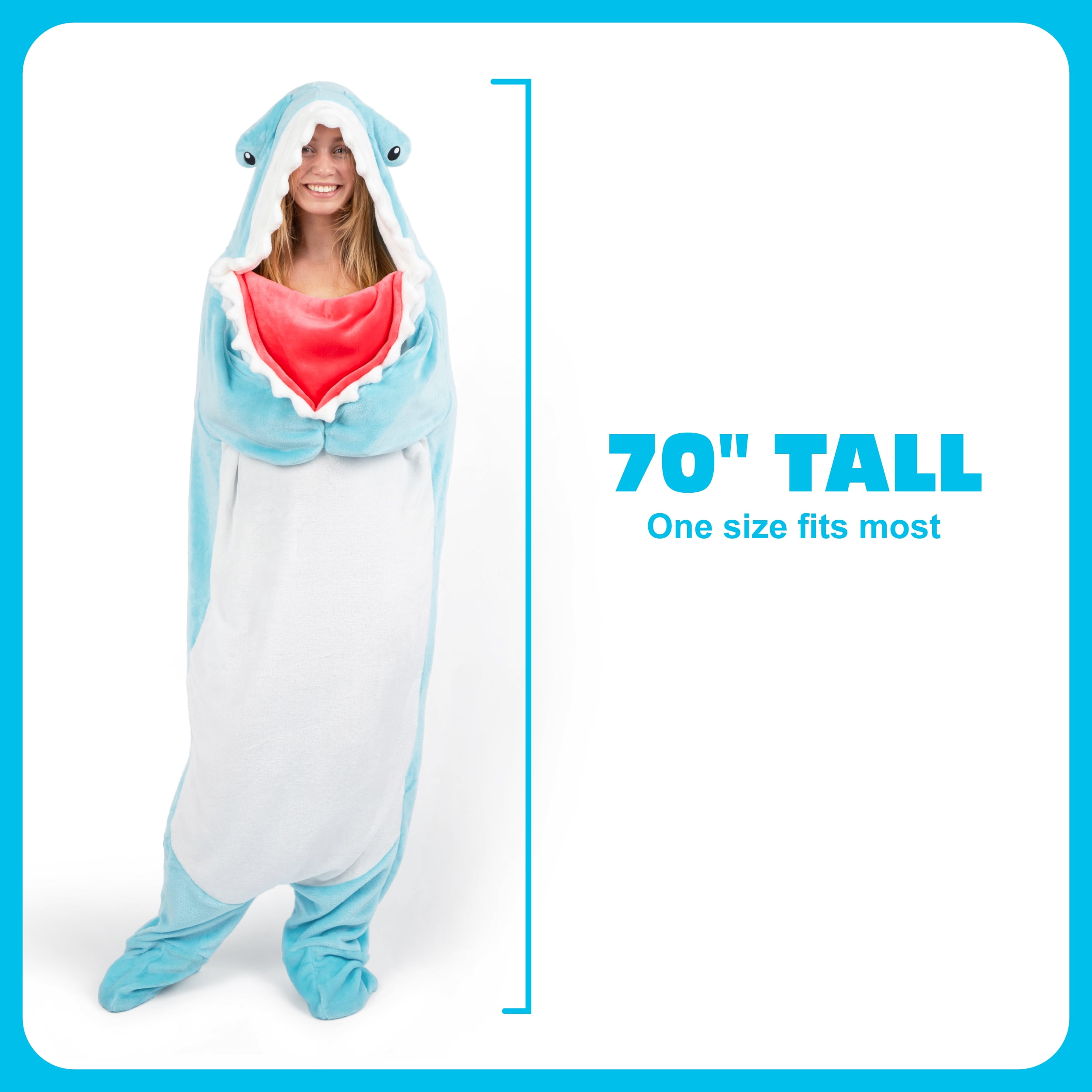Cozy Concepts Hammerhead Shark Blanket by What Do You Meme? Wearable 70" Throw Blanket with Sleeves