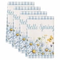 thumbnail image 2 of Blue Daisy Floral Kitchen Towels Set of 4, Spring Country Flower Butterflies Plaid Absorbent Dish Towels for Kitchen, Microfiber Hand Towel, Quick Drying Tea Towel for Cleaning Decorative Dishcloths, 2 of 7