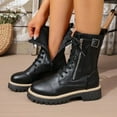 thumbnail image 7 of UngA Combat Boots Womens Ankle Boots Lace-Up Platform Lug Sole Womans Boots Black,Size 7, 7 of 7