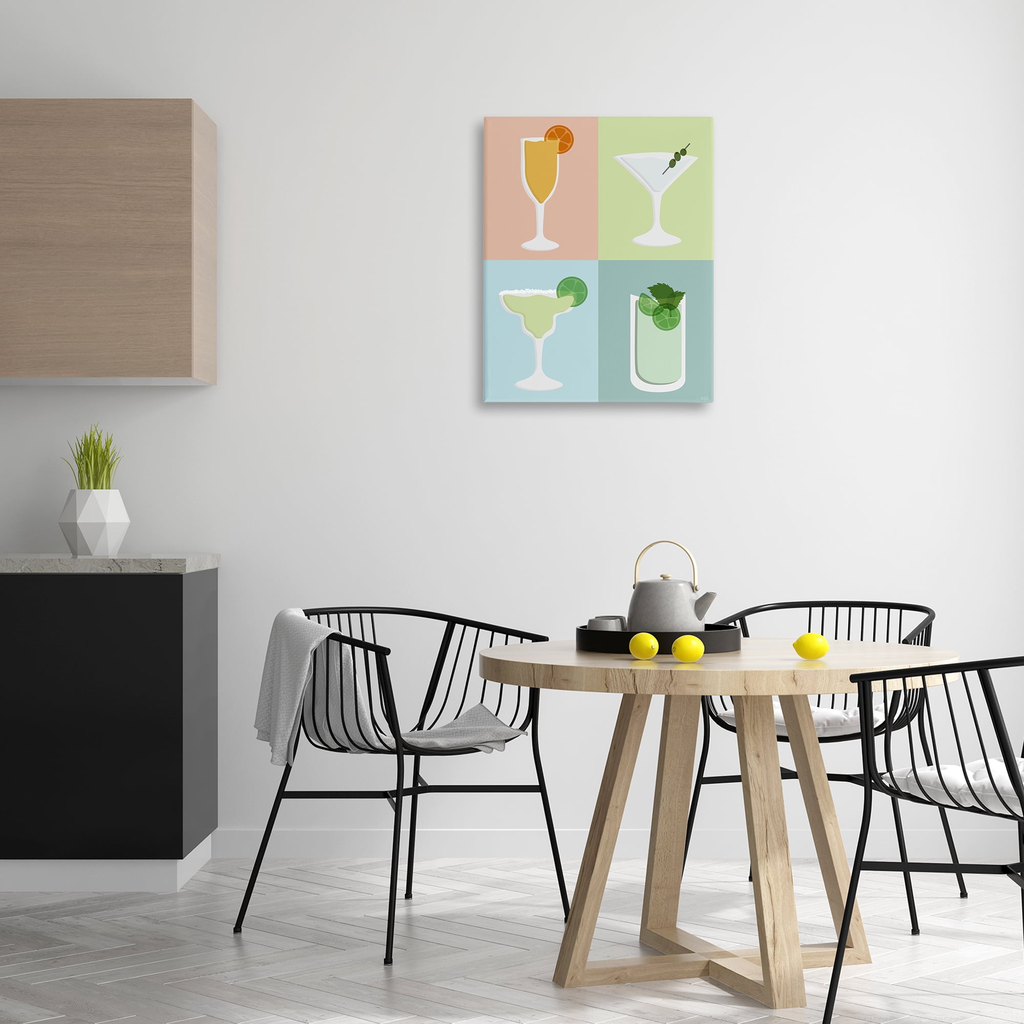 Stupell Industries Pastel Bar Cocktails Food & Beverage Painting Wrapped Canvas Art Print Wall Art, 24 x 30