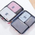thumbnail image 3 of Juego de 6 bolsas de almacenamiento de viaje de gran capacidad, impermeables, color rosa, azul y gris, con cremallera, 3 of 5