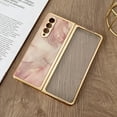 thumbnail image 1 of Slim Lightweight Case for Samsung Galaxy Z Fold 3, Electroplated Frame Non-Slip Protective Case with Screen Protector Marble Shockproof Case for Samsung Galaxy Z Fold 3 7.6 Inch,Pink, 1 of 6