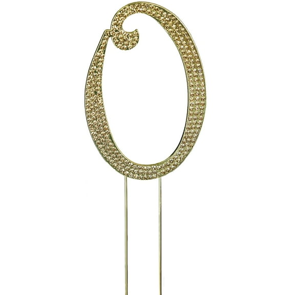 Efavormart 4.5" Gold Shinny Rhinestone Letters Cake Toppers For Wedding Birthday Party Special Event Personalized Decorations - 0