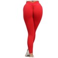 thumbnail image 3 of SMihono Women's Solid Color Wrinkled Peach Hip Active Sports Fitness Running High Waist Full Length Long Pants Yoga Pants Female Fashion Red 6, 3 of 5