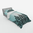 thumbnail image 2 of Ambesonne Damask Bedding Set 3 Pcs, Antique Victorian Motif, Twin, Black Blue, 2 of 2
