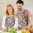thumbnail image 5 of Beige Gothic Skull Rose Crow Pattern Apron-Garden Aprons for Women with Pockets-Cotton Linen Waterproof Kitchen Cooking Gardening Aprons Adjustable for Kitchen,Cooking,BBQ and Salon 33x27 Inch, 5 of 7