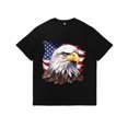 thumbnail image 5 of Womens American July 4th Patriotic Print T Shirts Eagle & Flag Design Graphic Tees Short Sleeve Casual Tops for Daily Outfits Black,S, 5 of 6