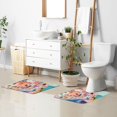 thumbnail image 6 of Yayeee Bath Rugs for Bathroom Floor Set of 2 Non Slip Fluffy Soft Absorbent Mat, Abstract Painting, 6 of 7