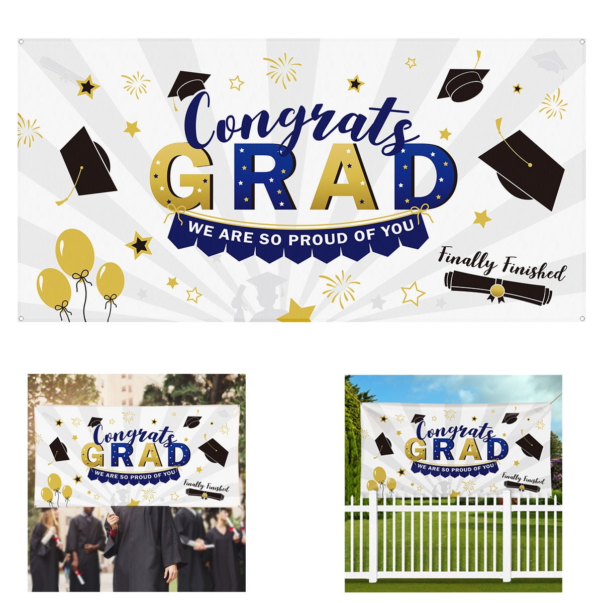 Graduation Photo Backdrop Congratulate Graduation Party Banner Background Decoration Walmart Com Walmart Com
