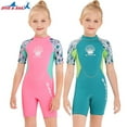 thumbnail image 3 of Becaristey DIVE SAIL Wear-resistant 2.5MM Neoprene Short Sleeved Short Pants Children Diving Suits Rash Guards Surfing Wetsuits Green XXL, 3 of 6