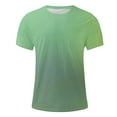 thumbnail image 4 of DeHolifer Men T Shirt Gradient Color Crewneck Short Sleeve Summer Casual Tee T Shirt Loose Sprot Fitness Tops Green 5XL, 4 of 5