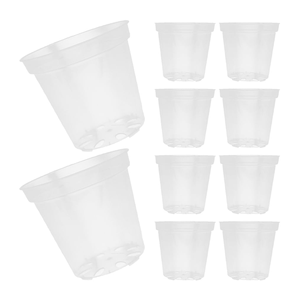 40pcs Round Transparent Nursery Pots with Drainage Holes for Orchids Clear Plastic Flower Containers for Indoor and Outdoor Gardening 3 Inch