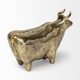 thumbnail image 3 of Gold Cast Aluminum Bull Sculpture, 3 of 5