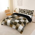 thumbnail image 2 of Homewish Retro Brown Checkerboard Bedding,Aesthetic Artwork Duvet Cover Full,Black Reversible,3pcs,1 Duvet Cover and 2 Pillowcases, 2 of 6