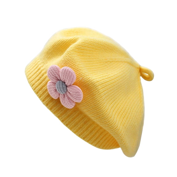 Winter Beret Princess Girls Warm Hat Lovely Knitted Caps Windproof Hats Baby Stylish Bonnet for Infant 6M-4T