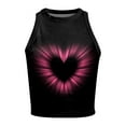 thumbnail image 3 of Seyurigaoka Women Juniors Heart Pattern Tanks Tops , Skinny Fit Casual Style Navel Summer Clothing, 3 of 5