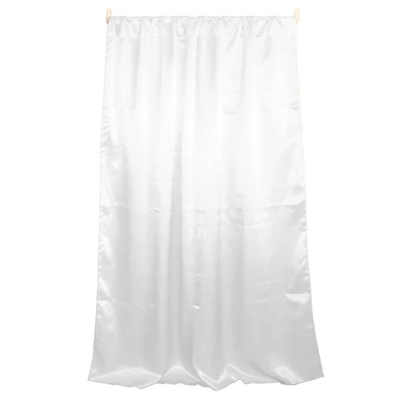Shiny Satin Solid Single Curtain Panel Drapery 58 Inch Wide White