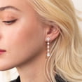thumbnail image 6 of APSVO 18K Rose Gold Plated Drop Earrings for Women CZ Lightweight Hypoallergenic Post Dangle Earrings Prom Wedding Birthday Graduation Jewelry Gifts Teen Mom Bride Bridesmaid Girlfriend Wife, 6 of 7