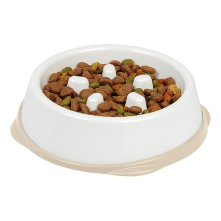 UPC: 0762016474267 | IRIS USA  9  Slow Feeding Dog Bowl for Long Snouted Pets  White/Beige