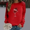 thumbnail image 3 of Aofany Christmas Long Sleeve Shirts for Women Christmas Wine Glass Shirt Print Xmas Blouse Sweatshirt Pullover Tops Womens Sweatshirt Tops, 3 of 3