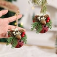 thumbnail image 5 of yulier Rustic Metal Christmas Bells Ornaments with Bow Pinecone Berry Pine Needles, Christmas Tree Decorations Xmas Holiday Party Wreath Hanging Bell Pendant, 5 of 6
