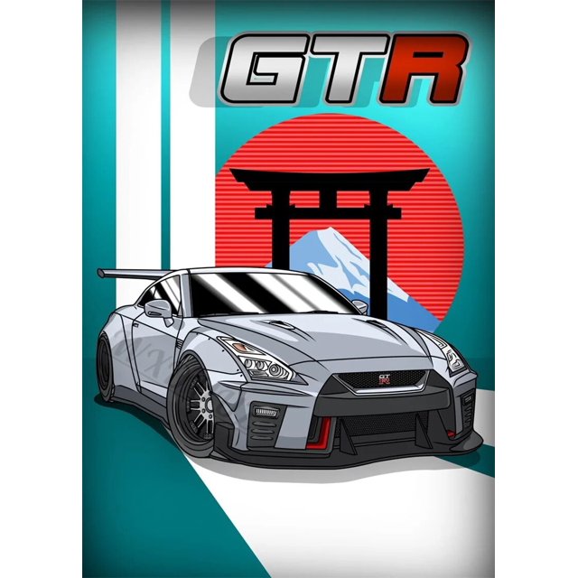 GTR R33 R34 Jdm Cars, cuadros de coches deportivos de fama mundial para sala de estar, pintura moderna, decoración de pared del hogar, carteles impresos en lienzo