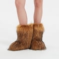 thumbnail image 4 of Women Faux Fur Boot Furry Fluffy Snow Boot Short Boots Warm Comfortable Outdoor Flat Shoes, 4 of 6