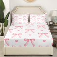 thumbnail image 3 of Erosebridal Pink Bow Tie Sheet Set Twin,Love Heart Bedding Sets Twin Size,Kawaii Bow Twin Sheet Sets,Super Cozy Bowknot Bedroom Decorative,3pcs, 3 of 7