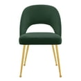 thumbnail image 2 of Chic Home Wilbern Dining Side Chair Velvet Upholstered Open Back Design Gold Plated Solid Metal Legs (Set of 2), Modern Contemporary, Green, 2 of 3