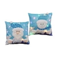 thumbnail image 2 of Fundas de Almohada Ganfancp Navidad 18X18 Decoraciones Santa Muñeco de Nieve Reno Luces LED 1 Par, 2 of 7