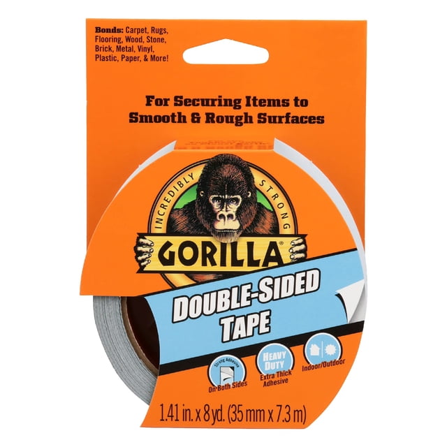 Cinta adhesiva GORILLA de doble cara 3,5 cm x 7,3 m gris