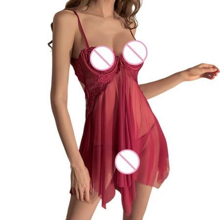 Women s Nightgowns Babydoll Dress For Women Red Lingerie Set For Women Lace Nightgowns For Women Women Lingerie