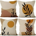 thumbnail image 1 of LAICAIW Boho Pillow Covers 16x16 Inch, Mid Century Sunrise Throw Pillow Covers Abstract Black Leaves Square Cotton Linen Terracotta Couch Pillowcases, Set of 4 (No Inserts), 1 of 7