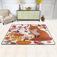 thumbnail image 2 of Dreamtimes Autumn Fox Pumpkin Area Rug 36x24in Cute Animal Non-Slip Floor Carpet Comfort Floor Mats Decor for Indoor Living Dining Room and Bedroom Area, 2 of 7