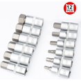 thumbnail image 3 of Allen Socket, 12 Piece Hex Impact Socket Set, 1/2" Drive Socket Set 5mm to 22mm Hex Socket Set, 3 of 5