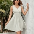 thumbnail image 3 of Off White Sleeveless Dress Women Summer Evening Dresses Ladies Sundress, 3 of 7