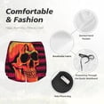 thumbnail image 6 of Picia Skull And Flag Usa Pattern Women's 2 in 1 Athletic Running Shorts High Waisted Workout Casual Gym Sweat Shorts with Comfy Liner Zipper Pockets-Large, 6 of 9