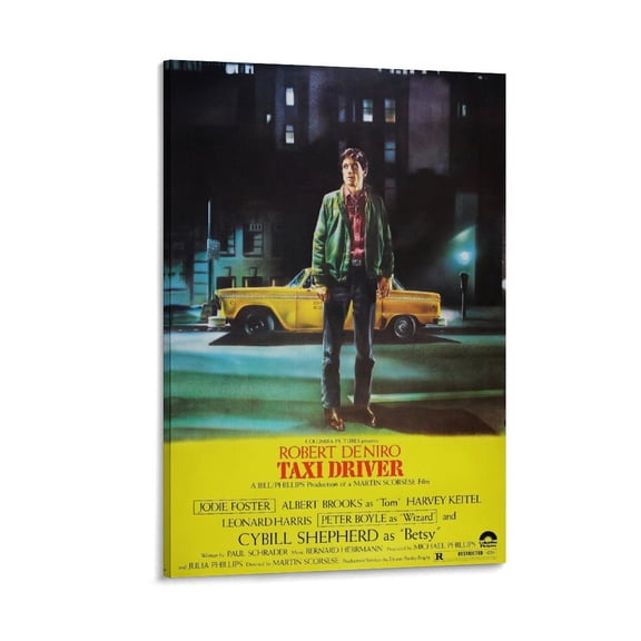 Taxi Driver Movie Poster Room Aesthetic Poster Print Art Wall Painting Canvas Posters Gifts Modern Bedroom Decor 12x18inch(30x45cm)