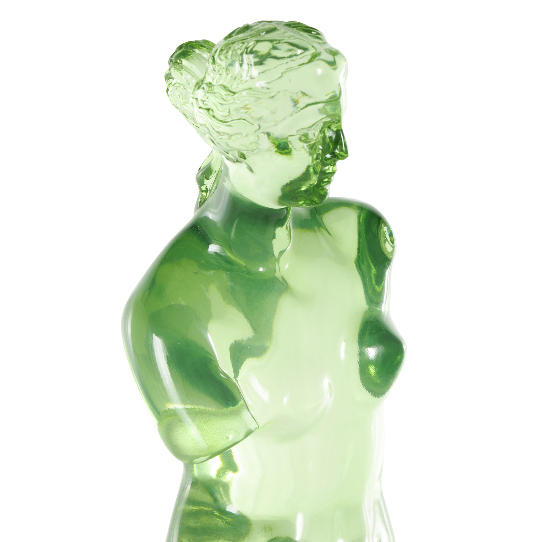 6" x 18" Green Resin Tinted Woman Sculpture, by DecMode