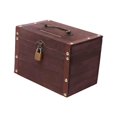 thumbnail image 2 of Hucha, caja de madera, adorno, caja de monedas portátil, del Tesoro, caja de dinero para apartamento, escritorio, granja, decoración del hogar, Marron oscuro Macarena Cofre del tesoro, 2 of 8