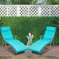 thumbnail image 4 of Topbuy Chaise Longue Pliante Rembourrée Inclinable Réglable Turquoise, 4 of 8