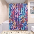 thumbnail image 5 of 4 Piece Shower Curtain Sets with Non-Slip Rug, Toilet Lid Cover, Bath Mat and 12 Hooks, Flower Shower Curtain Durable Waterproof Bath Curtain, 5 of 8